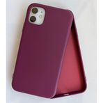 More Gsm iPhone 11 ile Uyumlu Lansman içi Kadife Soft Esnek Yapıya Sahip Darbeye Dayanıklı Sıvı Silikon Kılıf (Bordo)