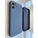 More Gsm iPhone 11 Uyumlu Logosuz Köseli Kalıp 12 Görünümlü Lansman Içi Süet Silikon Kılıf - Jean Mavi