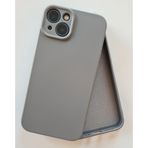 More Gsm iPhone 13 & 14 ile Uyumlu Kamera Korumalı Lansman içi Kadife Soft Esnek Yapıya Sahip Darbeye Dayanıklı Sıvı Silikon Kılıf (Gri)