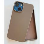 More Gsm iPhone 13 & 14 ile Uyumlu Lansman içi Kadife Soft Esnek Yapıya Sahip Darbeye Dayanıklı Sıvı Silikon Kılıf (Kahverengi)