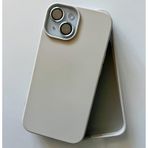 More Gsm iPhone 15 ile Uyumlu Lansman içi Kadife Soft Esnek Yapıya Sahip Darbeye Dayanıklı Sıvı Silikon Kılıf (Krem)
