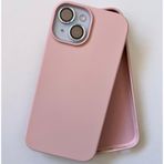 More Gsm iPhone 15 ile Uyumlu Lansman içi Kadife Soft Esnek Yapıya Sahip Darbeye Dayanıklı Sıvı Silikon Kılıf (Kum Pembe)