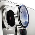 More Gsm iPhone 15 Pro / 15 ProMax ile Uyumlu Halka Set Kamera Lens Koruyucu (Gri)