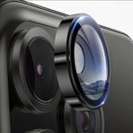 More Gsm iPhone 15 Pro / 15 ProMax ile Uyumlu Halka Set Kamera Lens Koruyucu (Siyah)