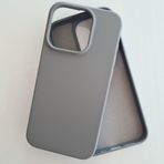 More Gsm iPhone 15 Pro ile Uyumlu Lansman içi Kadife Soft Esnek Yapıya Sahip Darbeye Dayanıklı Sıvı Silikon Kılıf (Gri)