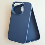More Gsm iPhone 15 Pro ile Uyumlu Lansman içi Kadife Soft Esnek Yapıya Sahip Darbeye Dayanıklı Sıvı Silikon Kılıf (Navy Blue)