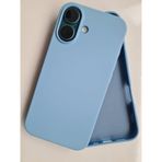 More Gsm iPhone 16 ile Uyumlu Lansman içi Kadife Soft Esnek Yapıya Sahip Darbeye Dayanıklı Sıvı Silikon Kılıf (Bebe Mavisi)