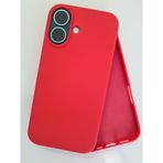 More Gsm iPhone 16 ile Uyumlu Lansman içi Kadife Soft Esnek Yapıya Sahip Darbeye Dayanıklı Sıvı Silikon Kılıf (Kırmızı)