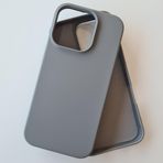 More Gsm iPhone 16 ProMax ile Uyumlu Lansman içi Kadife Soft Esnek Yapıya Sahip Darbeye Dayanıklı Sıvı Silikon Kılıf (Gri)