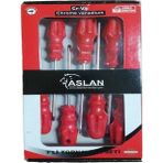 More Home Aslan 1 Sınıf 7'li Tornavida Seti Mıknatıslı Düz ve Yıldız - 6x150 artı 6x125 eksı 5x150 artı 5x125 eksı 4x125 artı 4x 100 - Kırmızı