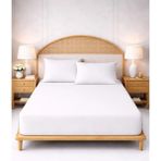 More Home Çift Kişilik Lastikli Çarşaf Seti + Yastık Kılıfı Beyaz - 180x200
