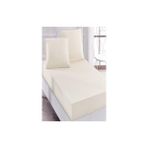 More Home Çift Kişilik Lastikli Çarşaf Seti + Yastık Kılıfı Krem - 180x200