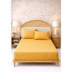 More Home Çift Kişilik Lastikli Çarşaf Seti + Yastık Kılıfı Sarı - 180x200