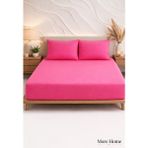More Home Çift Kişilik Lastikli Çarşaf + Yastık Kılıfı Fuşya - 180x200