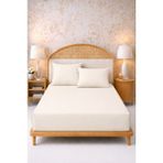 More Home Tek Kişilik Lastikli Çarşaf Seti + Yastık Kılıf Krem - 180x200