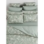 More Home Tek Kişilik Nevresim Takımı Lastikli Çarşaflı Floral Yeşil Beyaz - Renkli - 160 x 220 cm