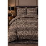More Home Tek Kişilik Nevresim Takımı Lastikli Çarşaflı Leopar Desenli Bej - Kahve - Bej - 160 x 220 cm