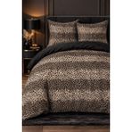 More Home Tek Kişilik Nevresim Takımı Lastikli Çarşaflı Leopar Desenli Siyah - Renkli - 160 x 220 cm