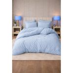More Home Tek Kişilik Nevresim Takımı Lastikli Çarşaflı Mavi - 160 x 220 cm - Açık Mavi
