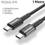 More TR Kuulaa Type C Type-C PD 60 W QC 4.0 1 mt Hızlı Şarj ve Data Kablosu