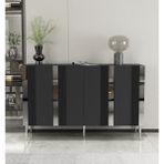 Morepp Forest 120 cm Konsol Tv Sehpası Çok Amaçlı Dolap Antrasit-Gümüş - Antrasit - Gümüş