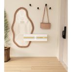 Morepp Oslo 70CM Duvara Monte Tek Kapaklı Raflı Modern Dresuar Beyaz-Altın - Beyaz - Altın