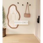 Morepp Oslo 70CM Duvara Monte Tek Kapaklı Raflı Modern Dresuar Beyaz-Gümüş - Beyaz - Gümüş