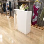 Morepp Star 110 cm Karşılama Bankosu Kasa Resepsiyon Masası Ofis Masası Beyaz-Gümüş - Beyaz - Altın