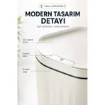 Moresun Buğz Akıllı Sensörlü 20 Litre Çöp Kovası Sessiz Kapaklı Modern Hijyenik Ev Tipi Çöp Kutusu