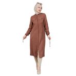 MORESUN Fermuarlı Tunik Kahverengi 40-42