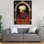 Morfil Sanat Atölyesi Fatih Sultan Mehmet Han Portre Osmanlı Kanvas Tablo - 40 x 60 cm