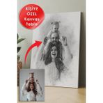 Morfil Sanat Atölyesi Kişiye Özel Karakalem Efektli Fotoğraf Dijital Baskı Kanvas Tablo (8 Farklı Ölçü) - 20 x 30 - Çok Renkli