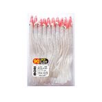 MORI Slim Bait Fishing Lure Bait Japan 3.0# 9cm Octopus Red Head/White Body Squid Skirt Trolling Soft Lure Rig Soft Plastic Bait No.20004 (9)