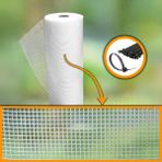 Morilu Beyaz Plastik Bahçe Çiti– 5 mm Göz Plastik Kanvas – Dekoratif Plastik Çit – Kedi Köpek Kümes Koruma Filesi - 1 x 5 Metre