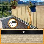 Morilu Krem Balkon Demiri ve Korkuluk Filesi - %95 Görüntü Engelleme - Siyah Şeritli Halkalı - Tüm Ölçüler - Plastik Kelepçe Hediyeli - 79 cm x 6,5 m