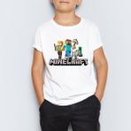 Morinna Minecraft Baskılı Çocuk Tişört T-Shirt Mr-10 - 12 - 13 Yaş - 001-Beyaz