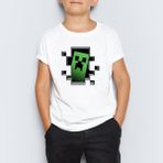 Morinna Minecraft Baskılı Unisex Çocuk Tişört T-Shirt Mr-15 - 8 - 9 Yaş - 001-Beyaz