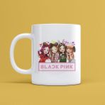 Morinna MR04 Black Pink Tasarımlı Beyaz Kupa