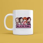 Morinna MR15 Black Pink Tasarımlı Beyaz Kupa
