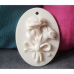 Morlalem Kadife Çiçeği Kabartma Askı 7,4cm Silikon Kalıp K-082 - Pembe - 7,4 cm