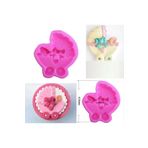 morlalem m Fiyonklu 6,5cm Bebek Arabası Silikon Kalıp K-440 Polyester Mum Kokulu Taş Alçı Kalıbı