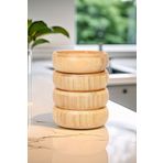 MORLİDO Doğal Bambu 4'lü Çerezlik Kase Çapı 9 Cm