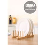 Morlimon Drenaj Bambu 6 Bölmeli Tabak Düzenleme Rafı