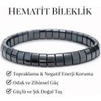 Morlisse Hematit Doğal Taş Bileklik, Enerji Bielkliği - Metalik