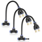 Mornajina 3 Paket 2 Yollu Pirinç Misting Nozulları Tee, 9 "Dış Mekan Soğutma Sistemi için Dahili Hortum, Ayarlanabilir 360° Döndürme, Buğu Püskürtme Nozulu Su Mister Nozulları İplik Püskürtücü 0,043"