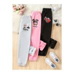 MORNİNG KİDS Kız Çocuk 3'lü Paket KidLife Baskılı 2 İplik Şardonlu Eşofman Altı