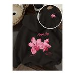MORNİNG KİDS Kız Çocuk Ön Arka Simple Joy Baskılı Siyah Kapşonlu 2İplik Sweatshirt