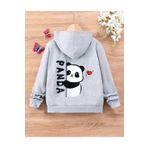 MORNİNG KİDS Kız Çocuk Sevimli PANDA Baskılı GRİ Fermuarlı Hırka