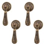 MOROBOR Antika römork kulpları, 4 adet, oyma çinko alaşım, sabitleme vidaları ile tek delikli sap, dolap, çekmece, dolap, komodin, mobilya için dekoratif vintage kulplar