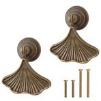 MOROBOR Ginkgo Yaprak Şekilli Topuz Kulpları, 2 ADET Damla Kolye Çekme Kolu, Donanım Çekmecesi Gardırop Dolapları Dolap için Tek Delikli Kulp (Sarı Bronz)